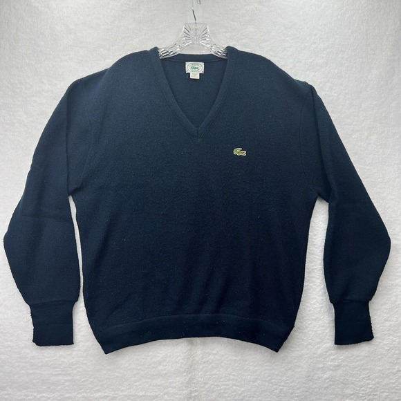 Vintage Izod Lacoste Sweater Mens Sz XL Blue Orlon Acrylic Made in USA - Picture 1 of 7